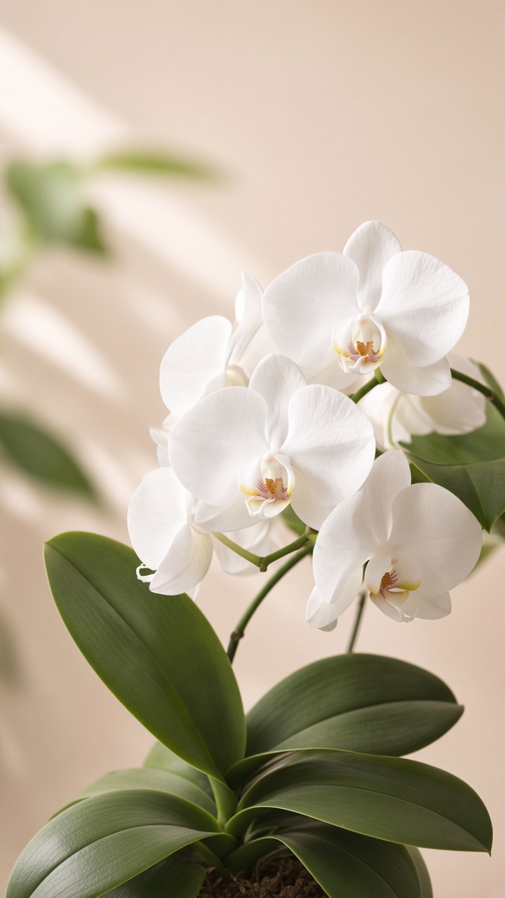 Gifting — white orchids in soft natural light