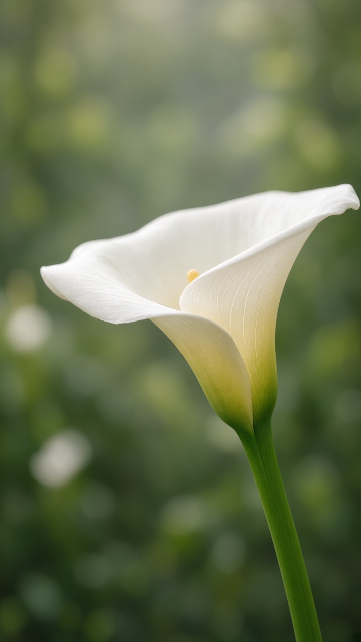 Nature storytelling — white calla lily in soft light